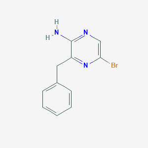 molecular formula C11H10BrN3 B060853 3-Benzyl-5-bromopyrazin-2-amine CAS No. 174680-55-8