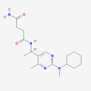 molecular formula C18H29N5O2 B6085548 N'-[1-[2-[cyclohexyl(methyl)amino]-4-methylpyrimidin-5-yl]ethyl]butanediamide 