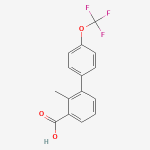 molecular formula C15H11F3O3 B608555 2-Methyl-3-(4-trifluoromethoxyphenyl)benzoic acid CAS No. 1221722-10-6