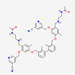 N-[2-[[4-[[3-[3-[[4-[(2-acetamidoethylamino)methyl]-5-[(5-cyanopyridin-3-yl)methoxy]-2-methylphenoxy]methyl]-2-methylphenyl]-2-methylphenyl]methoxy]-2-[(5-cyanopyridin-3-yl)methoxy]-5-methylphenyl]methylamino]ethyl]acetamide