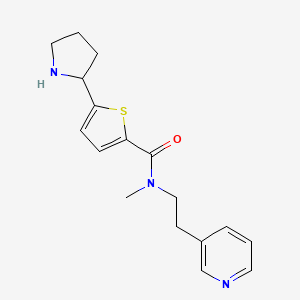 molecular formula C17H21N3OS B6085643 N-methyl-N-(2-pyridin-3-ylethyl)-5-pyrrolidin-2-ylthiophene-2-carboxamide 
