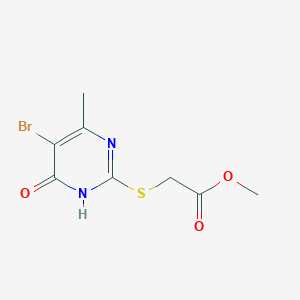 molecular formula C8H9BrN2O3S B6085663 METHYL 2-[(5-BROMO-4-HYDROXY-6-METHYLPYRIMIDIN-2-YL)SULFANYL]ACETATE 