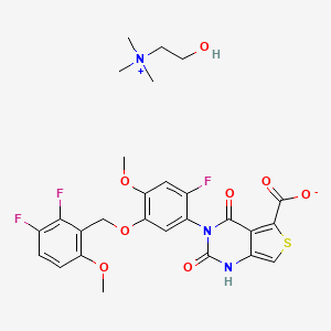 molecular formula C27H28F3N3O8S B608583 Linzagolix choline CAS No. 1321816-57-2