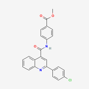 molecular formula C24H17ClN2O3 B6085924 METHYL 4-({[2-(4-CHLOROPHENYL)-4-QUINOLYL]CARBONYL}AMINO)BENZOATE 