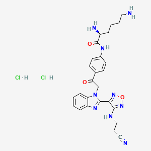 molecular formula C26H31Cl2N9O3 B608594 Lisavanbulin dihydrochloride CAS No. 1387574-54-0