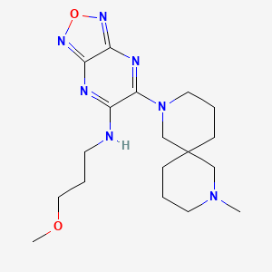 molecular formula C18H29N7O2 B6086007 N-(3-methoxypropyl)-5-(8-methyl-2,8-diazaspiro[5.5]undecan-2-yl)-[1,2,5]oxadiazolo[3,4-b]pyrazin-6-amine 