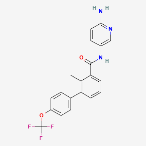 molecular formula C20H16F3N3O2 B608618 (1,1'-Biphenyl)-3-carboxamide, N-(6-amino-3-pyridinyl)-2-methyl-4'-(trifluoromethoxy)- CAS No. 1799493-16-5