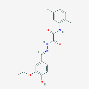 molecular formula C19H21N3O4 B6086326 N-(2,5-dimethylphenyl)-N'-[(E)-(3-ethoxy-4-hydroxyphenyl)methylideneamino]oxamide 
