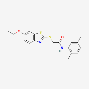 molecular formula C19H20N2O2S2 B6086365 N-(2,5-dimethylphenyl)-2-[(6-ethoxy-1,3-benzothiazol-2-yl)sulfanyl]acetamide CAS No. 5791-03-7