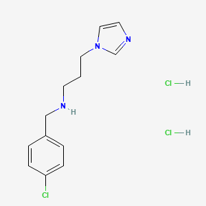 molecular formula C13H18Cl3N3 B6086422 N-[(4-chlorophenyl)methyl]-3-imidazol-1-ylpropan-1-amine;dihydrochloride 