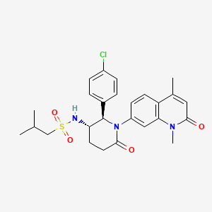 molecular formula C26H30ClN3O4S B608649 N-((2R,3S)-2-(4-氯苯基)-1-(1,4-二甲基-2-氧-1,2-二氢喹啉-7-基)-6-氧代哌啶-3-基)-2-甲基丙烷-1-磺酰胺 CAS No. 1808951-93-0