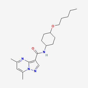 molecular formula C20H30N4O2 B608665 5,7-Dimethyl-N-(4-pentoxycyclohexyl)pyrazolo[1,5-a]pyrimidine-3-carboxamide CAS No. 1919820-28-2