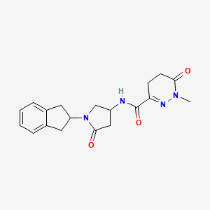 molecular formula C19H22N4O3 B6086691 N-[1-(2,3-dihydro-1H-inden-2-yl)-5-oxopyrrolidin-3-yl]-1-methyl-6-oxo-4,5-dihydropyridazine-3-carboxamide 