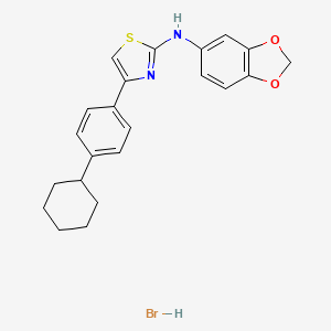 molecular formula C22H23BrN2O2S B6086734 N-(1,3-benzodioxol-5-yl)-4-(4-cyclohexylphenyl)-1,3-thiazol-2-amine;hydrobromide 