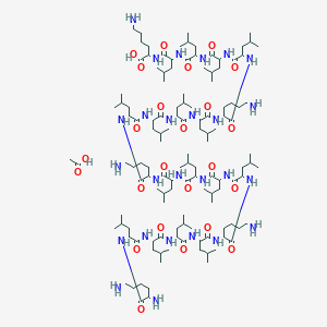 molecular formula C128H242N26O24 B608676 H-DL-Lys-DL-Leu-DL-Leu-DL-Leu-DL-Leu-DL-Lys-DL-Leu-DL-Leu-DL-Leu-DL-Leu-DL-Lys-DL-Leu-DL-Leu-DL-Leu-DL-Leu-DL-Lys-DL-Leu-DL-Leu-DL-Leu-DL-Leu-DL-Lys-OH.CH3CO2H CAS No. 825600-90-6