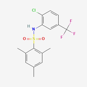 molecular formula C16H15ClF3NO2S B6086760 N-[2-CHLORO-5-(TRIFLUOROMETHYL)PHENYL]-2,4,6-TRIMETHYLBENZENE-1-SULFONAMIDE 