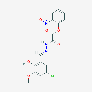 molecular formula C16H14ClN3O6 B6086832 N'-[(E)-(5-chloro-2-hydroxy-3-methoxyphenyl)methylidene]-2-(2-nitrophenoxy)acetohydrazide 