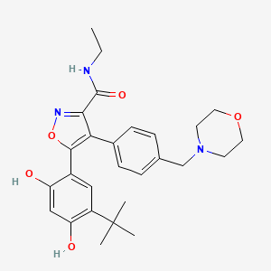 molecular formula C27H34ClN3O5 B608687 5-(5-(tert-butyl)-2,4-dihydroxyphenyl)-N-ethyl-4-(4-(morpholinomethyl)phenyl)isoxazole-3-carboxamide CAS No. 747412-64-2