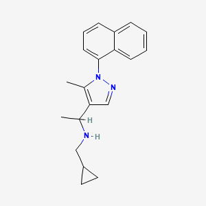 molecular formula C20H23N3 B6086905 N-(cyclopropylmethyl)-1-(5-methyl-1-naphthalen-1-ylpyrazol-4-yl)ethanamine 