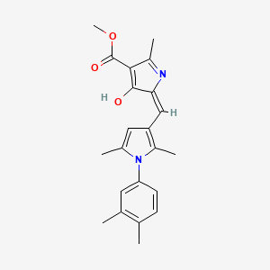 molecular formula C22H24N2O3 B6086930 methyl (5E)-5-{[1-(3,4-dimethylphenyl)-2,5-dimethyl-1H-pyrrol-3-yl]methylidene}-2-methyl-4-oxo-4,5-dihydro-1H-pyrrole-3-carboxylate 