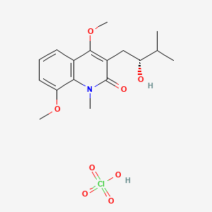 molecular formula C17H22ClNO7 B608694 Lunacridine perchlorate CAS No. 114099-37-5