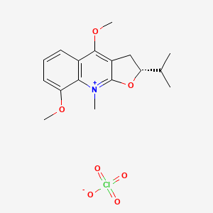 molecular formula C17H22ClNO7 B608695 Lunasine perchlorate, (-)- CAS No. 121543-68-8