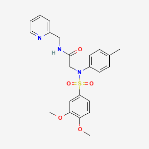 molecular formula C23H25N3O5S B6087042 N~2~-[(3,4-dimethoxyphenyl)sulfonyl]-N~2~-(4-methylphenyl)-N-(pyridin-2-ylmethyl)glycinamide 