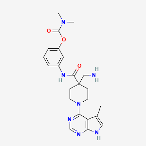 [3-[[4-(aminomethyl)-1-(5-methyl-7H-pyrrolo[2,3-d]pyrimidin-4-yl)piperidine-4-carbonyl]amino]phenyl] N,N-dimethylcarbamate