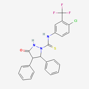 1-Pyrazolidinecarbothioamide, N-(4-chloro-3-(trifluoromethyl)phenyl)-3-oxo-4,5-diphenyl-, trans-(+-)-