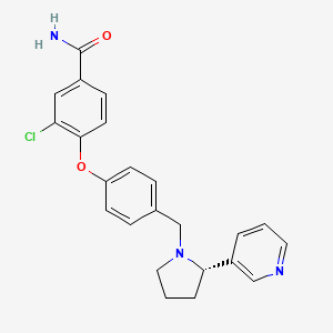 Benzamide, 3-chloro-4-(4-(((2S)-2-(3-pyridinyl)-1-pyrrolidinyl)methyl)phenoxy)-benzamide, 3-chloro-4-(4-(((2S)-2-(3-pyridinyl)-1-pyrrolidinyl)methyl)phenoxy)-