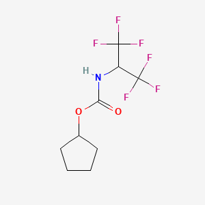 molecular formula C9H11F6NO2 B6087223 cyclopentyl N-(1,1,1,3,3,3-hexafluoropropan-2-yl)carbamate 