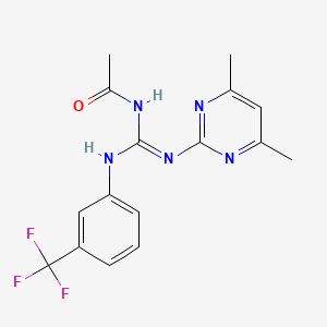 molecular formula C16H16F3N5O B6087241 N''-ACETYL-N-(4,6-DIMETHYL-2-PYRIMIDINYL)-N'-[3-(TRIFLUOROMETHYL)PHENYL]GUANIDINE 