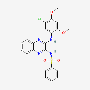 molecular formula C22H19ClN4O4S B6087335 N-{3-[(5-chloro-2,4-dimethoxyphenyl)amino]quinoxalin-2-yl}benzenesulfonamide 