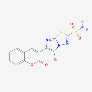 Imidazo(2,1-b)-1,3,4-thiadiazole-2-sulfonamide, 5-bromo-6-(2-oxo-2H-1-benzopyran-3-yl)-