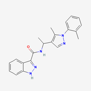 molecular formula C21H21N5O B6087476 N-[1-[5-methyl-1-(2-methylphenyl)pyrazol-4-yl]ethyl]-1H-indazole-3-carboxamide 