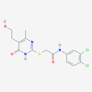 molecular formula C15H15Cl2N3O3S B6087545 N-(3,4-dichlorophenyl)-2-[[5-(2-hydroxyethyl)-4-methyl-6-oxo-1H-pyrimidin-2-yl]sulfanyl]acetamide 