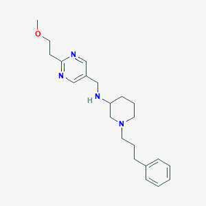 molecular formula C22H32N4O B6087577 N-[[2-(2-methoxyethyl)pyrimidin-5-yl]methyl]-1-(3-phenylpropyl)piperidin-3-amine 