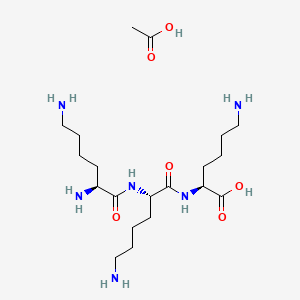 molecular formula C26H54N6O12 B608778 Lysyllysyllysine acetate CAS No. 79360-13-7