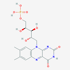 molecular formula C17H21N4O9P B608781 5-Deoxy-5-(3,4-dihydro-7,8-dimethyl-2,4-dioxobenzo(g)pteridin-10(2H)-yl)-L-arabinitol 1-(dihydrogen phosphate) CAS No. 53860-75-6