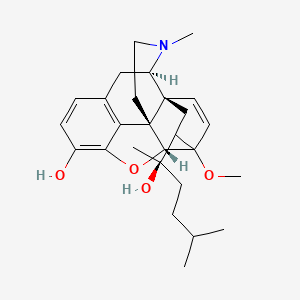 molecular formula C27H37NO3 B608787 6,14-乙烯吗啡烷-7-甲醇，4,5-环氧-6-甲氧基-N,α-二甲基-α-(3-甲基丁基)-，(5α,7α)- CAS No. 49685-90-7