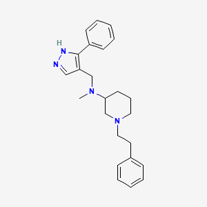 molecular formula C24H30N4 B6088169 N-methyl-1-(2-phenylethyl)-N-[(5-phenyl-1H-pyrazol-4-yl)methyl]piperidin-3-amine 