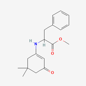 molecular formula C18H23NO3 B6088184 Methyl 2-[(5,5-dimethyl-3-oxocyclohexen-1-yl)amino]-3-phenylpropanoate 