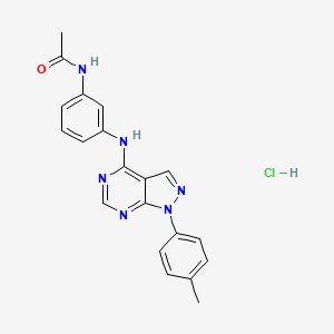 molecular formula C20H19ClN6O B6088309 N-[3-[[1-(4-methylphenyl)pyrazolo[3,4-d]pyrimidin-4-yl]amino]phenyl]acetamide;hydrochloride 