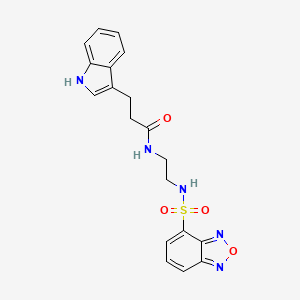 molecular formula C19H19N5O4S B608858 N-(2-(Benzo[c][1,2,5]oxadiazole-4-sulfonamido)ethyl)-3-(1H-indol-3-yl)propanamide CAS No. 1010879-39-6