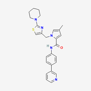 molecular formula C26H27N5OS B608864 4-甲基-1-[(2-哌啶-1-基-1,3-噻唑-4-基)甲基]-N-(4-吡啶-3-基苯基)吡咯-2-甲酰胺 CAS No. 2247732-89-2