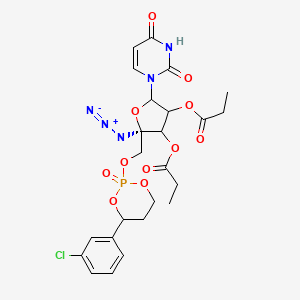 Uridine, 4'-C-azido-5'-O-[4-(3-chlorophenyl)-2-oxido-1,3,2-dioxaphosphorinan-2-yl]-, 2',3'-dipropanoate