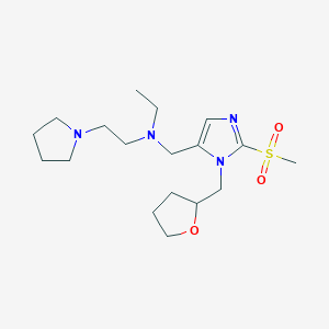 molecular formula C18H32N4O3S B6088672 N-ethyl-N-[[2-methylsulfonyl-3-(oxolan-2-ylmethyl)imidazol-4-yl]methyl]-2-pyrrolidin-1-ylethanamine 