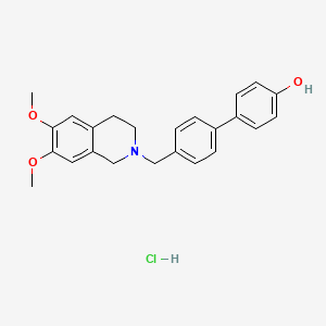 molecular formula C24H26ClNO3 B608877 4-[4-[(6,7-dimethoxy-3,4-dihydro-1H-isoquinolin-2-yl)methyl]phenyl]phenol;hydrochloride 