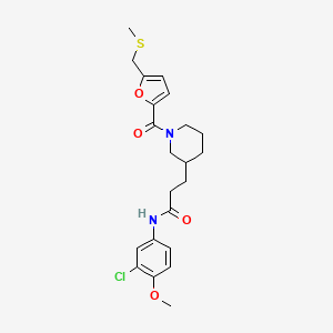 molecular formula C22H27ClN2O4S B6088865 N-(3-chloro-4-methoxyphenyl)-3-[1-[5-(methylsulfanylmethyl)furan-2-carbonyl]piperidin-3-yl]propanamide 