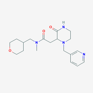 molecular formula C19H28N4O3 B6088877 N-methyl-N-(oxan-4-ylmethyl)-2-[3-oxo-1-(pyridin-3-ylmethyl)piperazin-2-yl]acetamide 